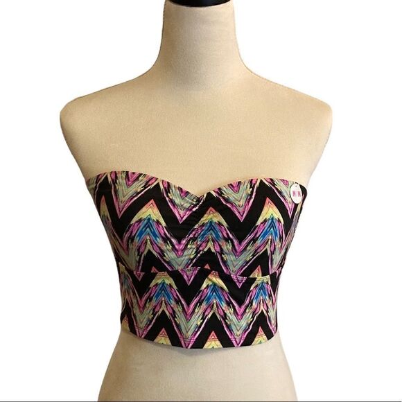 Victoria’s Secret PINK  colorful strapless top, size M NWT - Picture 1 of 8